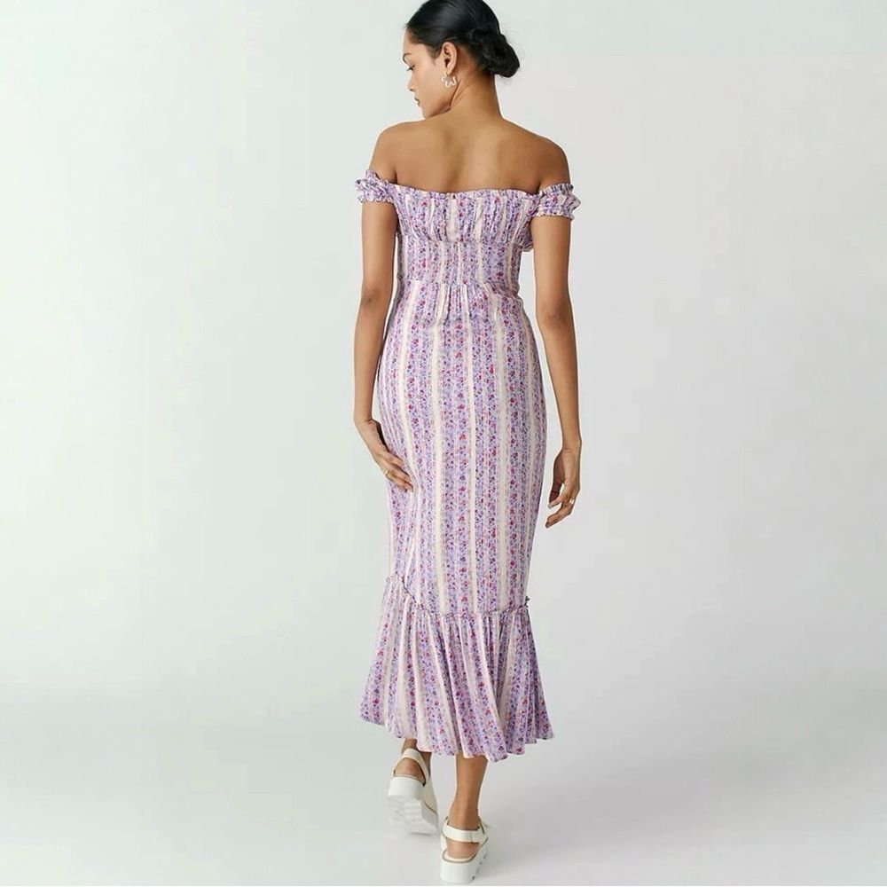 Urban‎ Outfitters  Olympia Lilac Urban Outfitters Floral Midi Dress Size Small - Picture 2 of 10